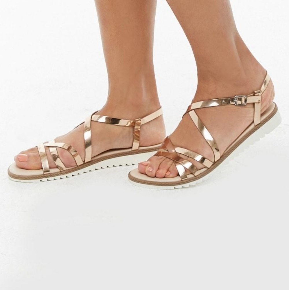 F21 Rose Gold Metallic Sandal